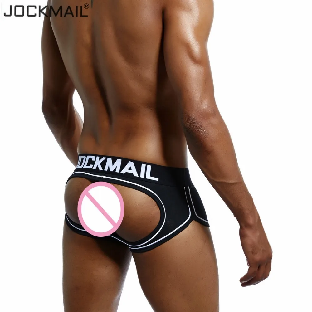 Бренд JOCKMAIL, мужские боксеры с u-образным мешочком, сексуальное нижнее белье с открытой спиной и дырками, хлопковые трусы, боксеры, шорты, мужские трусы, лидер продаж