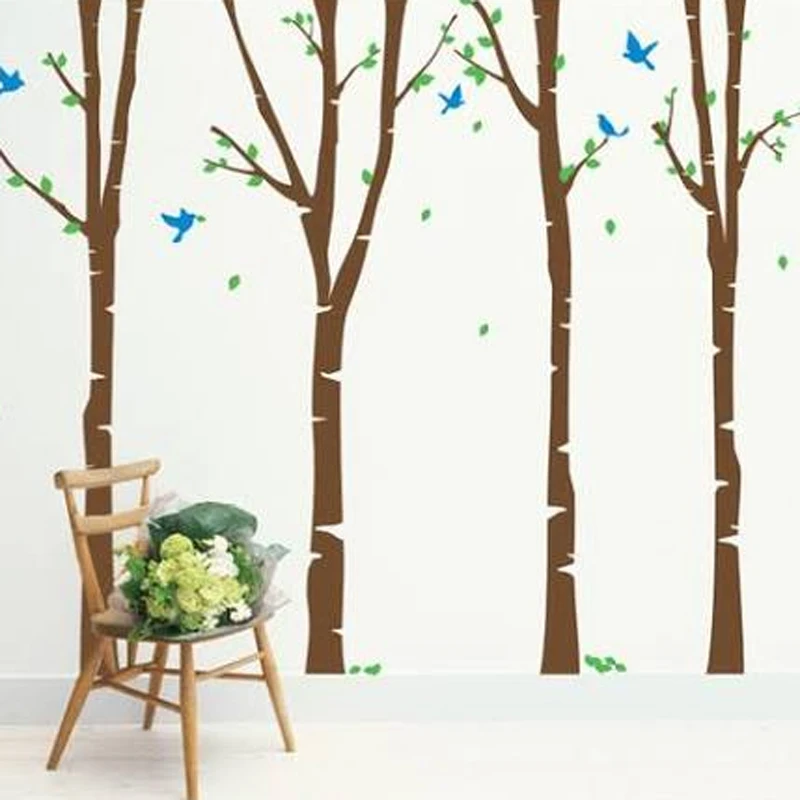 Huge Nursery 4 Tree Wall Decals Branches Vinyl Children's Wall Sticker