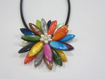 

2017 Direct Selling Hot Sale Necklaces & Pendants Collier Collares Fashion Jewelry Mix Color Rainbow Shell Mother Of Necklace