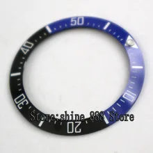 Высокое качество 39,7 мм синий и черный керамический ободок вставки для 44 мм море мужские часы