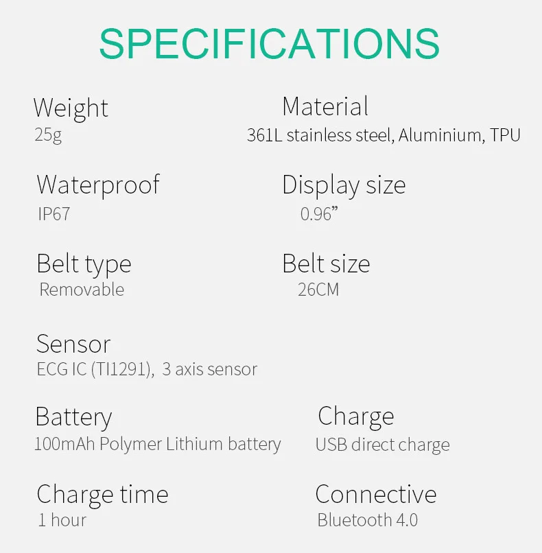 Браслет фитнес-браслет пульсометр PPG ЭКГ bluetooth smart band часы шагомер для Android и ios