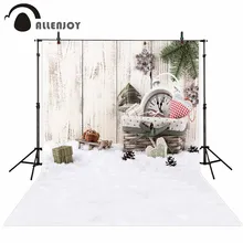 Allenjoy vinyl photo backdrops Snow gift board children happy Christmas background photobooth new arrivals original design