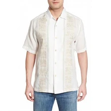 Белая Льняная мужская рубашка, повседневная, большой размер, гавайский принт, дерево, свободный, отложной воротник, подходит 85-95 кг