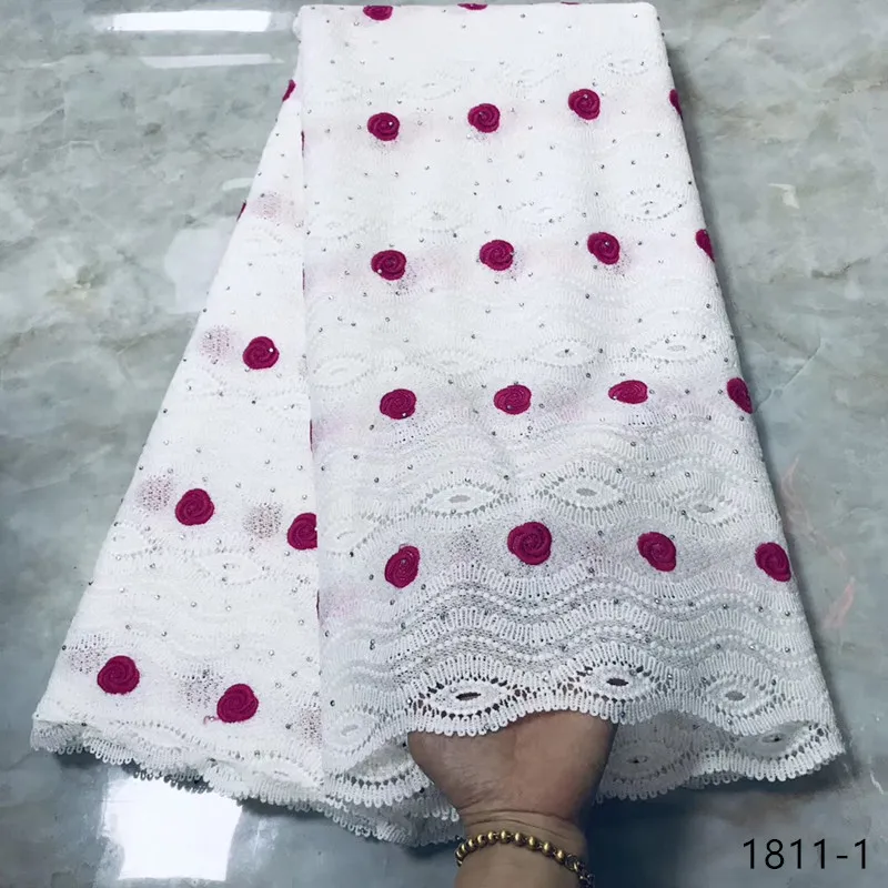 

High Quality African Lace Fabric 2019 Latest African Guipure Lace with stones Nigerian cord Lace Fabric 5yards 1811