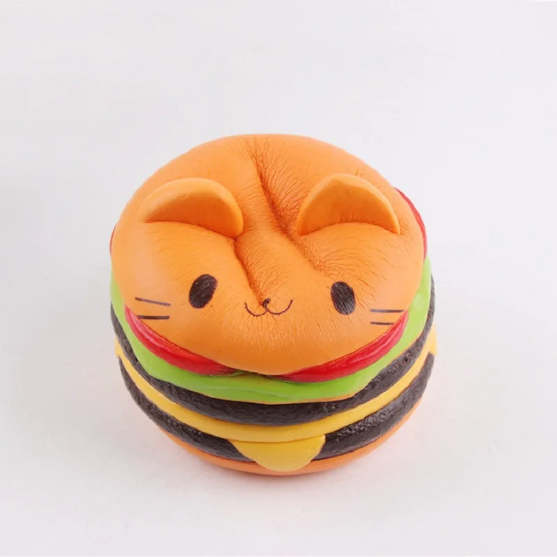Squishy Cat гамбургер Еда Squishys торт снятие стресса слизь игрушки Ароматические Squeeze замедлить рост забавная игрушка снять стресс вылечить подарок