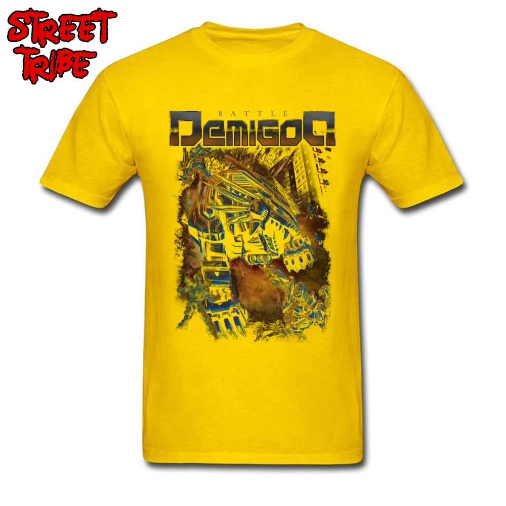 Mens 2018 New Casual Tops & Tees Crewneck Summer 100% Cotton T Shirts Party Short Sleeve Battle Demigod Tops T Shirt Battle Demigod yellow