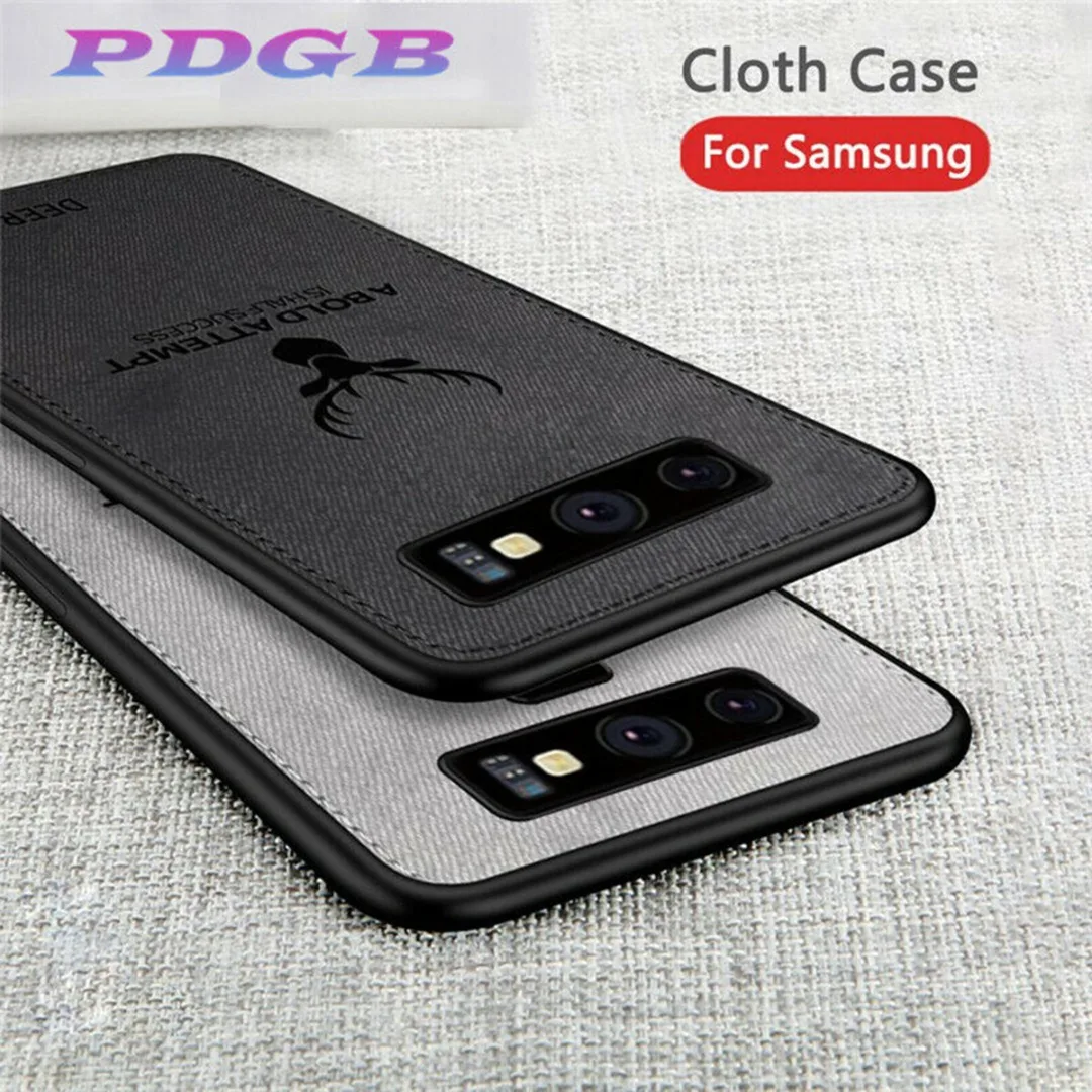 Luxury Cloth Skin Fabric TPU Leather Matte Phone Case Back Cover Capa For Samsung Galaxy S10 Plus S10E S10 Business Coque Fundas