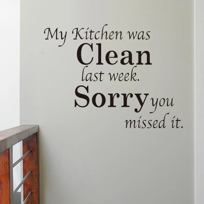 Kitchen Clean English Proverbs quotes DIY Kitchen Wall Stickers Decal Home Accessories 8072 Home Decor