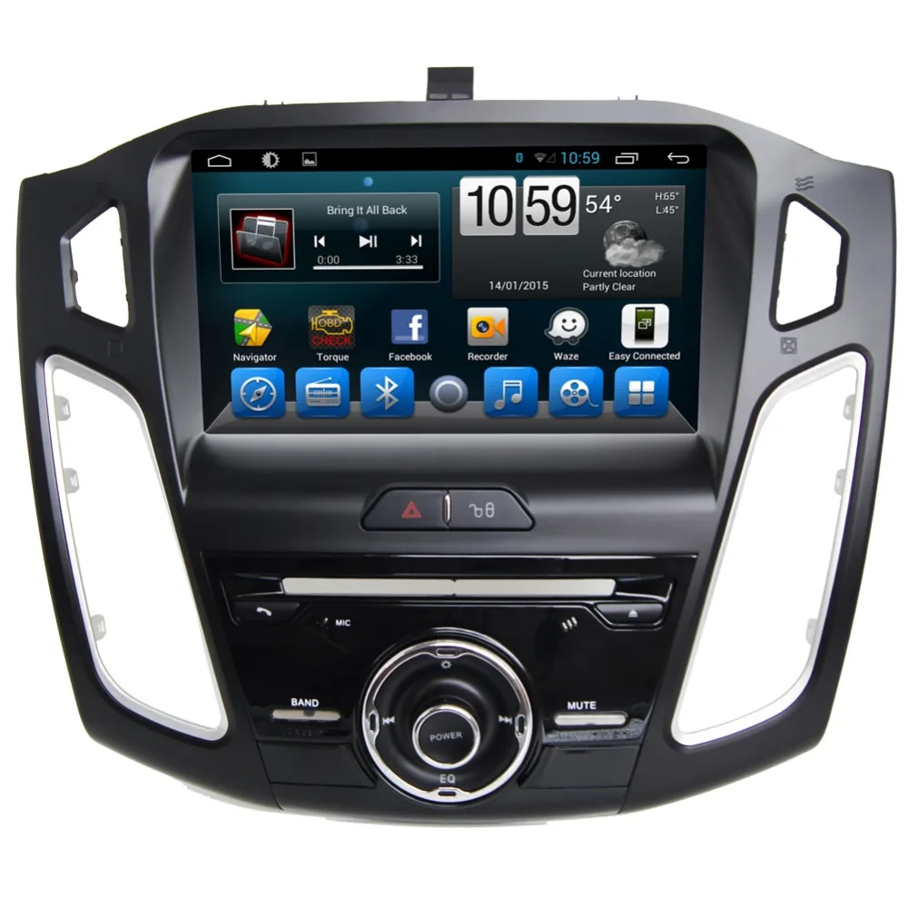 Top 9" HD 1024*600 Quad Core Android 6.0 Car DVD Radio GPS Navigation Player for Ford Focus 2012 2013 2014 2015 2016 DVR  OBD BT 4G 1
