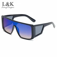 Мужские солнцезащитные очки в стиле стимпанк с большой оправой, большие размеры, Модные Ретро Винтажные Солнцезащитные очки с квадратным зеркалом, мужские солнцезащитные очки