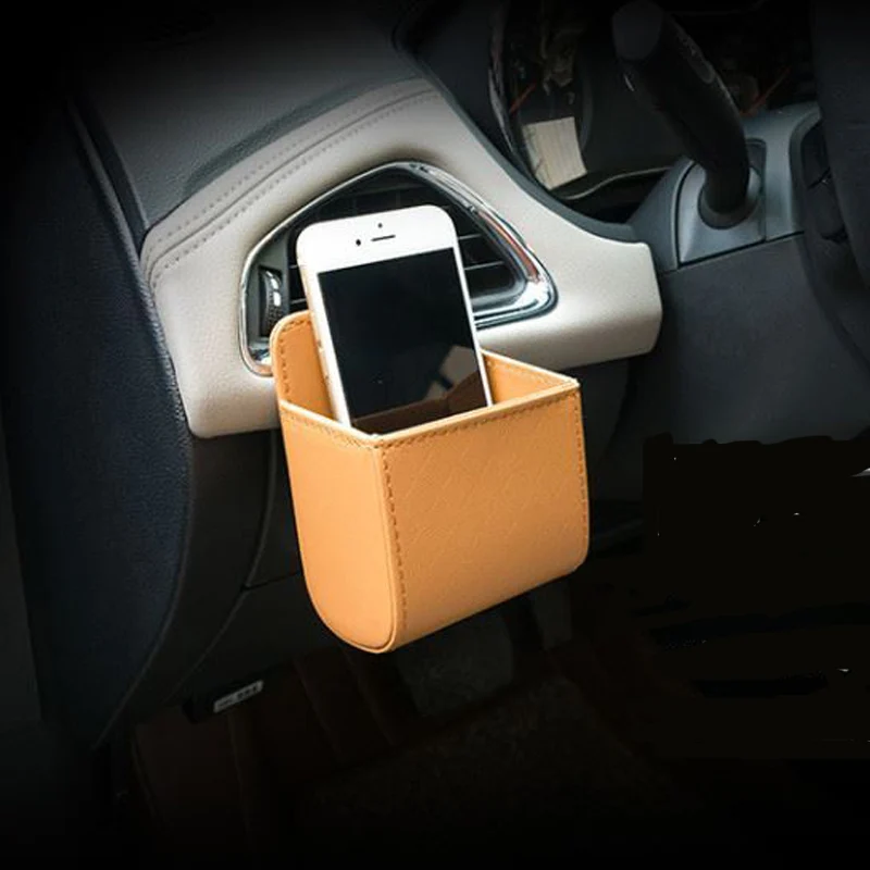 

Car vent mobile phone holder storage bag PU leather for Nissan Teana X-Trail Qashqai Livina Sylphy Tiida Sunny March Murano Geni