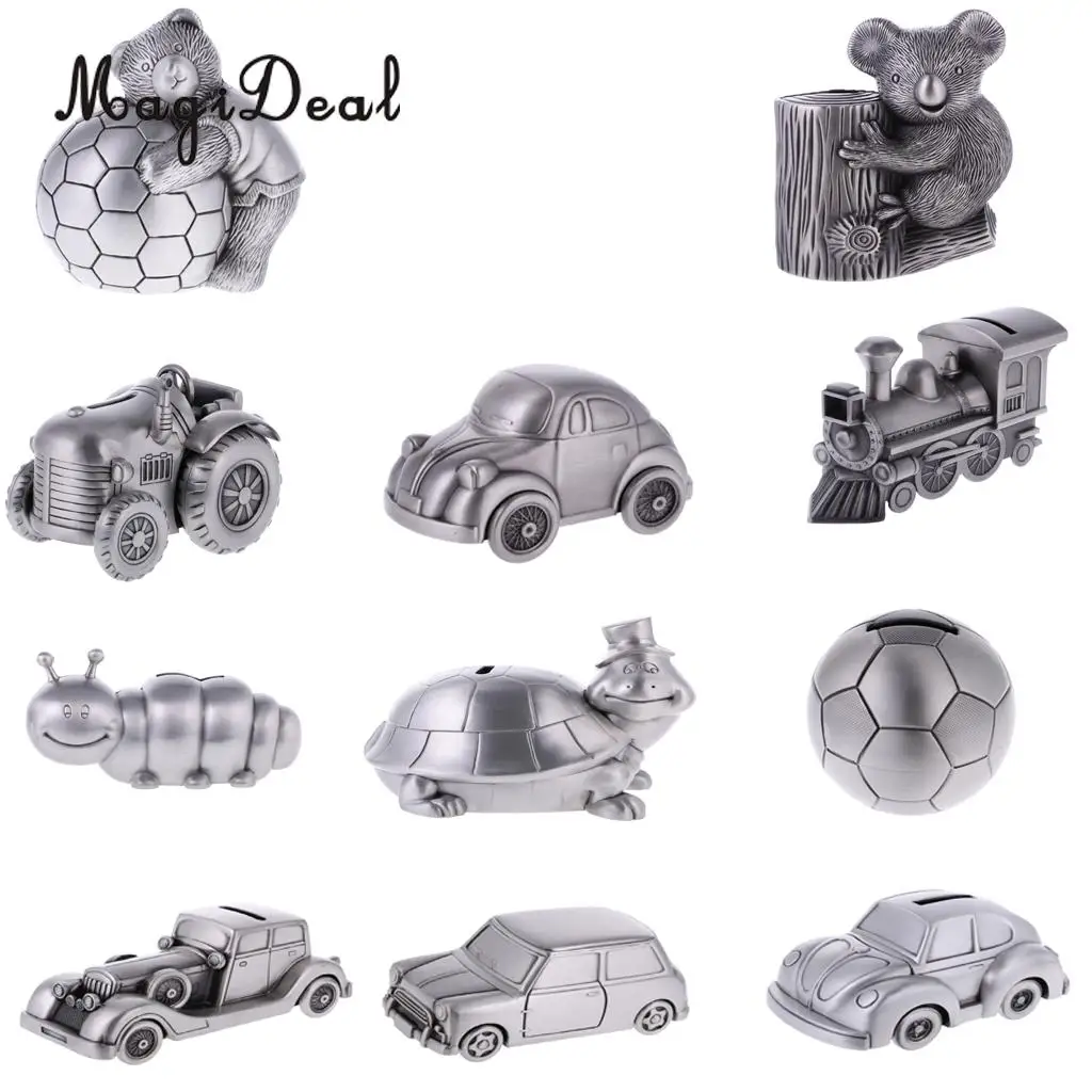 

MagiDeal Alloy Money Box Car Animal Shape Piggy Bank Coin Storage Saving Pot Home Decor Gift for Kids