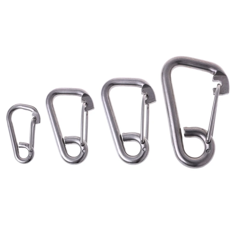 

New 304 Stainless Steel Snap Hook Carabiner Fast Hang Pet Chain Buckle Keychain