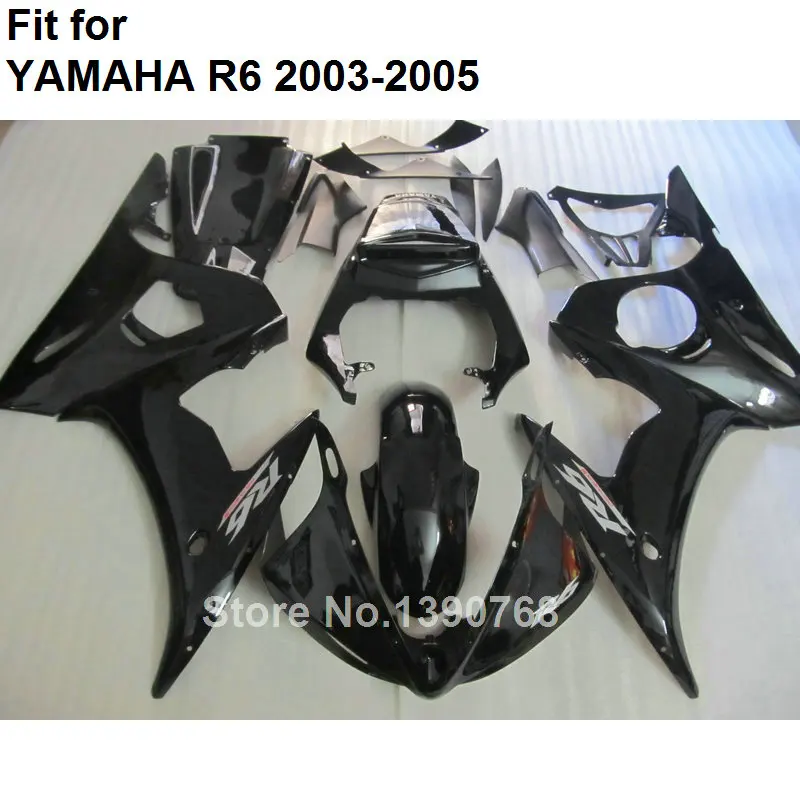 

ABS plastic fairing for Yamaha fairings YZFR6 2003 2004 2005 black bodywork parts fairing kit YZF R6 03 04 05 BC43