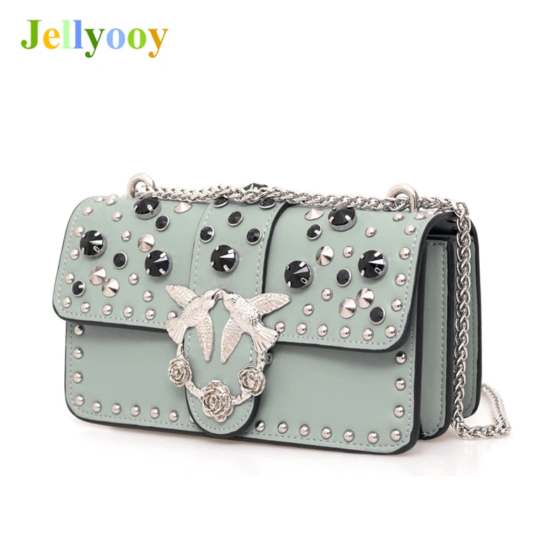 

Luxury Designer Lady Lock Messenger Bag Famous Brand Women Split Leather Handbags Diamond Rivet Party Clutch Bacchus Bag Channel