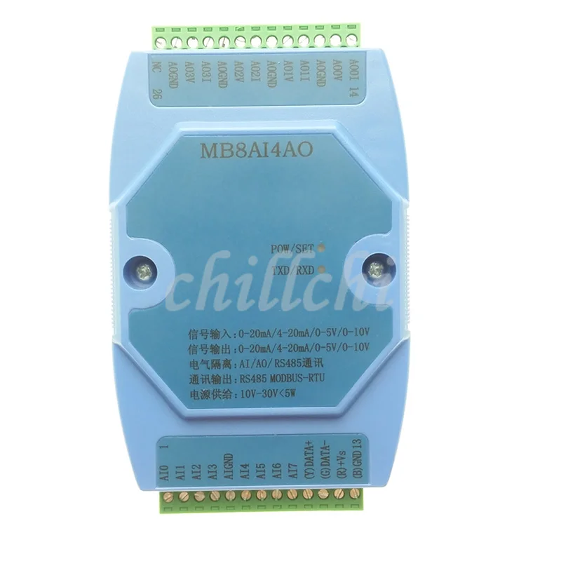 

0-20MA/4-20MA/0-5V/0-10V 8 way analog acquisition and 4 way analog output acquisition module MODBUS RS485
