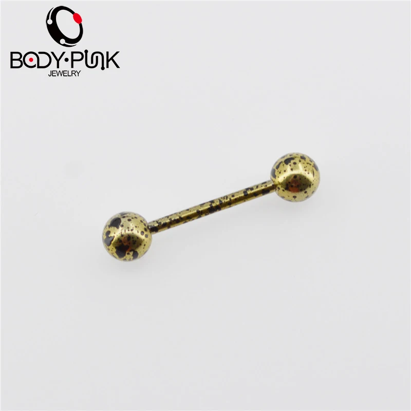 BODY PUNK Tongue Ring 316L Stainless Steel Barbell Tongue Piercing Fashion Jewelry Body Piercing Jewelry for Women Men 4pcs  (3)