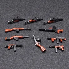 10 Pcs Moc WW2 Exército Militar arma Armas de brinquedo de blocos de construção de Mini Figuras tijolo Compatível Legoings para crianças