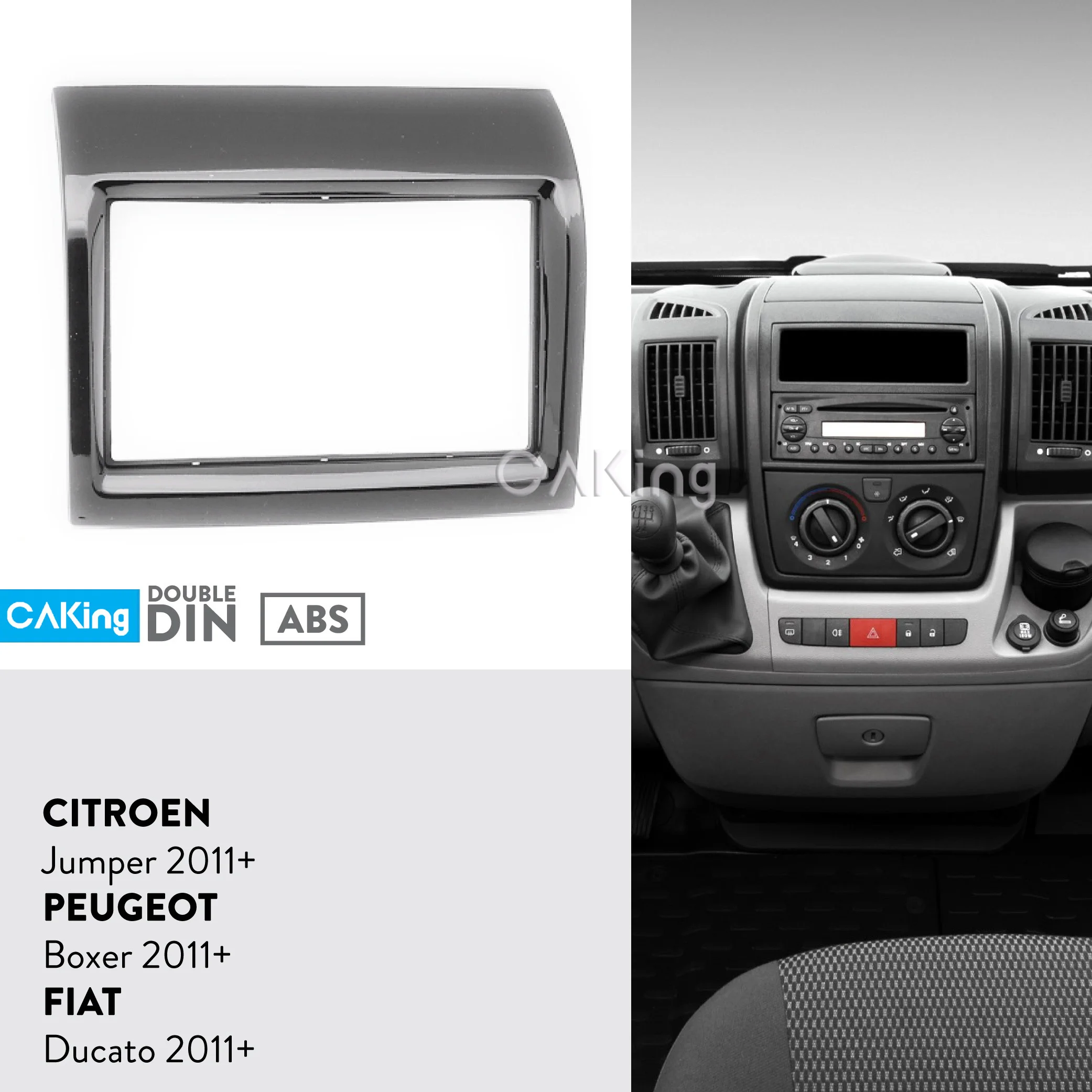 

Car Fascia Radio Panel for CITROEN Jumper / PEUGEOT Boxer / FIAT Ducato 2011+ Dash Fitting Kit Facia Plate Adapter Cover Bezel