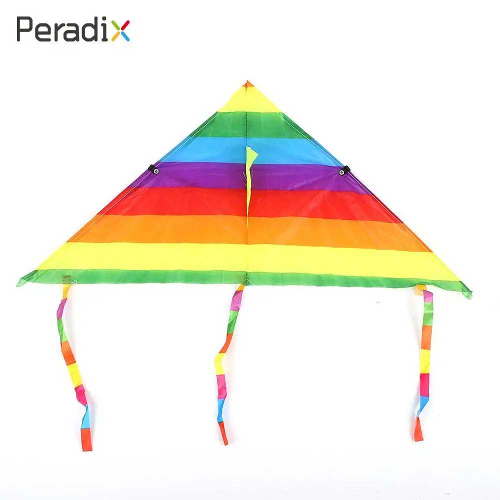 Colorful Rainbow Kite Long Tail Polyester Outdoor Kites Flying Toys For