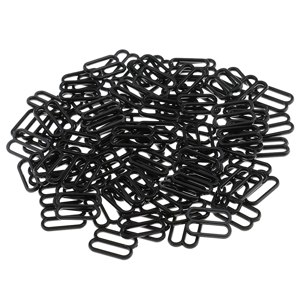 100pcs Plastic Lingerie Bra Strap Sliders Adjuster Hook for Corset Garter Bikini