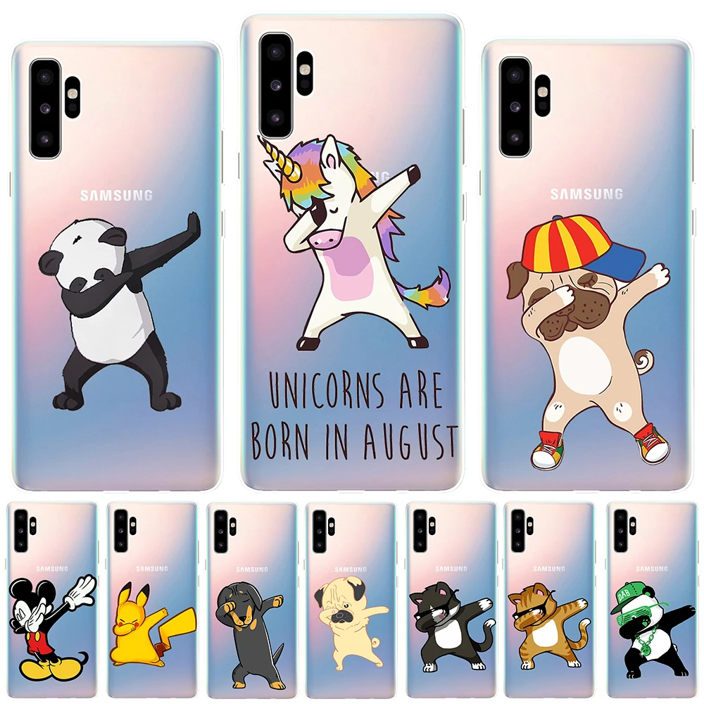 

Funny Cartoon DAB Silicon Cover For Samsung Galaxy Note 10 Cat Unicorn Soft TPU Case For Samsung Galaxy Note 10 Pro