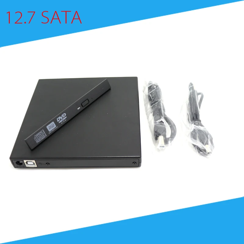[Free Shipping] 12.7mm External USB DVD RW Enclosure Case for Optical Drive High Quality