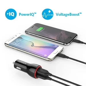 Anker 24 Вт двойной USB Автомобильное зарядное устройство PowerDrive 2 для iPhone; samsung Galaxy; LG G4/G5; Google Nexus; iOS и Android устройств