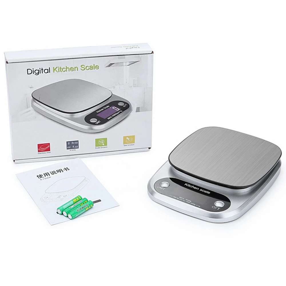 Прецизионные электронные кухонные весы из нержавеющей стали для еды 0 1/1 г