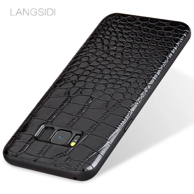 Wangcangli чехол для телефона для samsung Galaxy S8 плюс реального телячьей кожи задняя крышка/Крокодил текстуры кожаный чехол