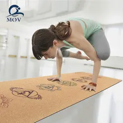 Натуральный резиновый нетоксичный дизайн экологичный Пробка деревянный коврик для йоги