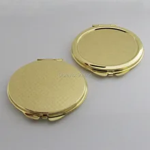 10 шт. пустой овал компактное зеркало DIY логотип печати Золотой Макияж зеркало
