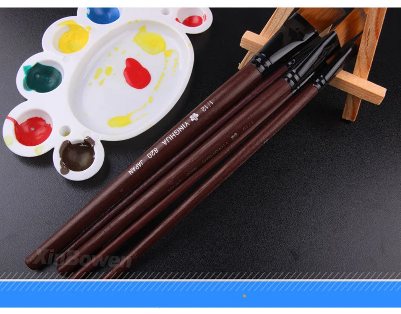 EZONE креативная коричневая картина, кисть, нейлоновая ручка для волос, водонепроницаемая щетка, плоский наконечник, акрил, гуашь, акварельная живопись маслом, художественные инструменты, поставка