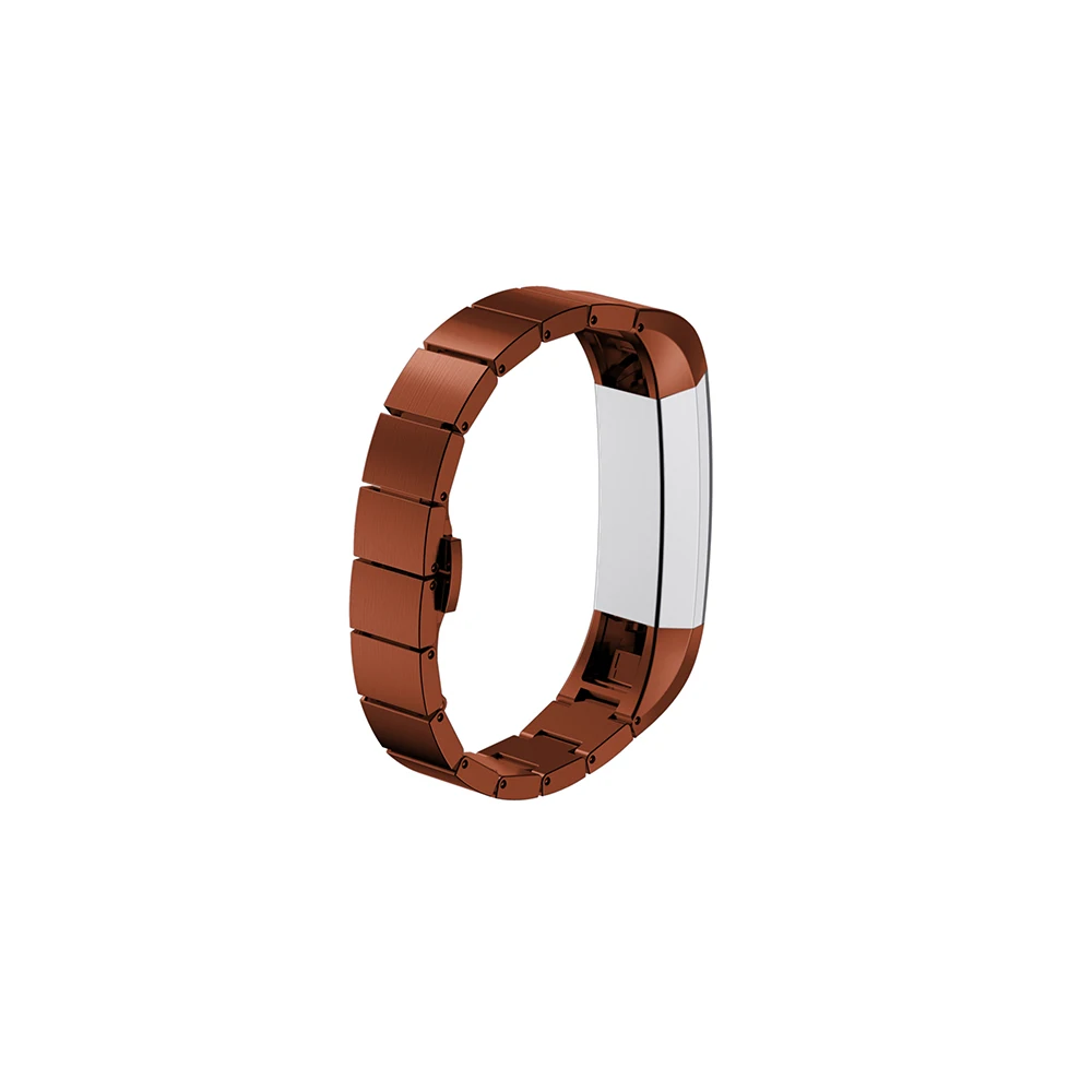 Ремешок для часов из нержавеющей стали для Fitbit Alta/Alta HR браслет с застежкой-бабочкой сменный ремешок для наручных часов высокого качества - Цвет ремешка: Коричневый