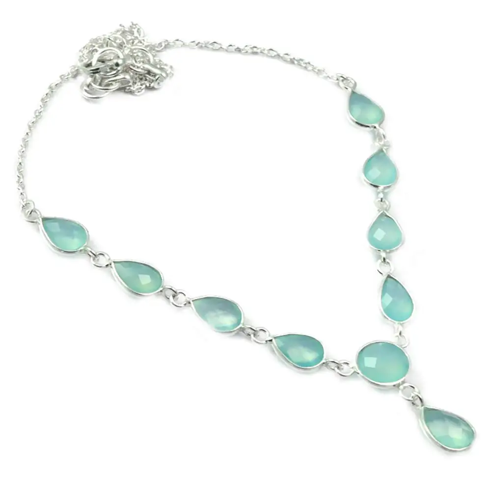 

NiaoZaiFei YunZaiKan Chalecedony Necklace 925 Sterling Silver, 45 cm, MHBNE0095