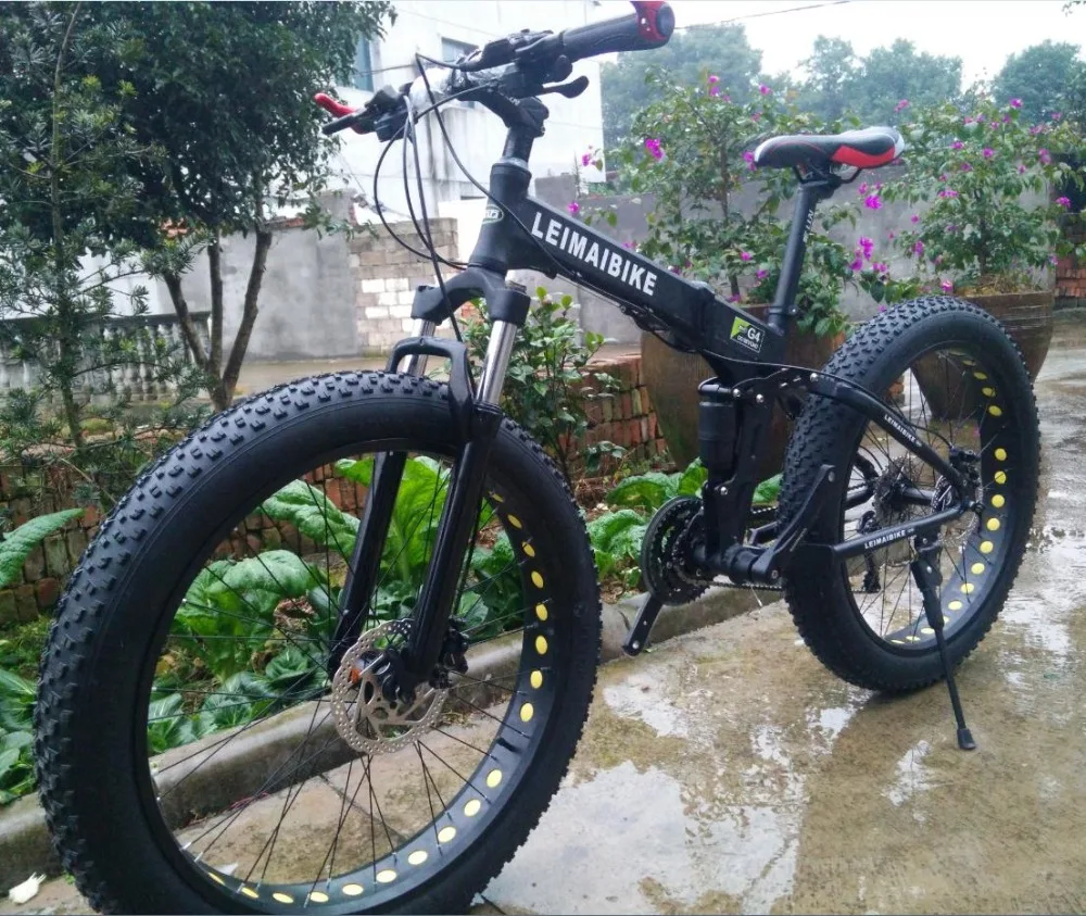 Cheap KALOSSE  snow bike   21/24/27/30 speed   Fat bicycle , bicicleta  mountain bike  26*4.0 inch tires  beach mountain bike 0