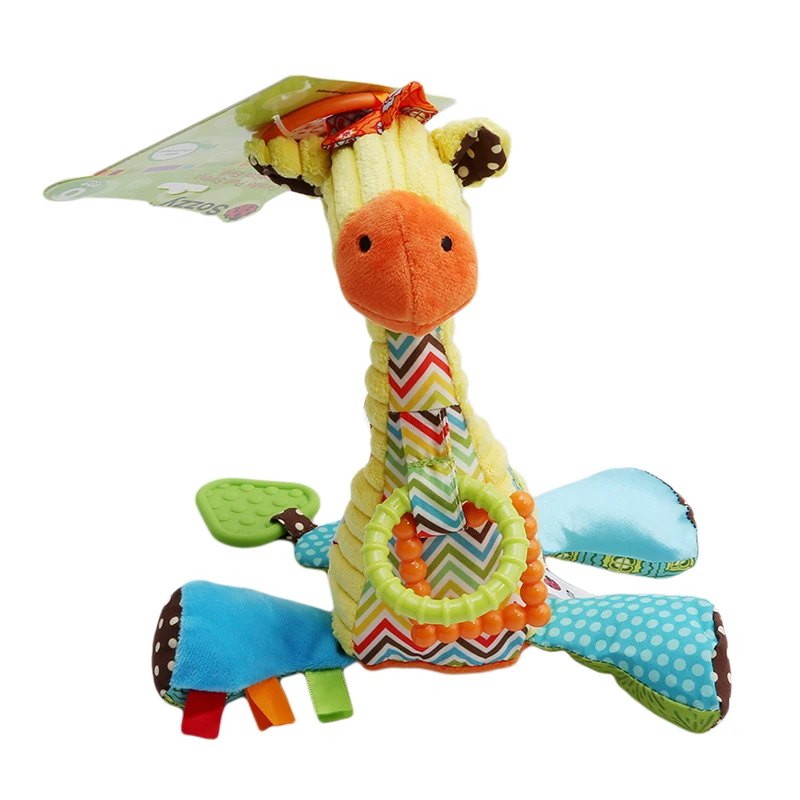 Горячие Плюшевые Детские Развивающие мягкие колокольчики с изображением жирафа, игрушки с ручкой, хит продаж, детские игрушки с