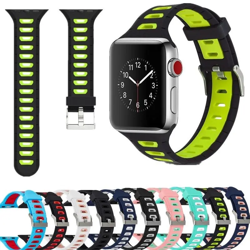 

Soft Silicone Replacement Sport Band For Apple Watch Series 1 2 42mm Wrist Bracelet Strap For iWatch 38mm Sports Edition