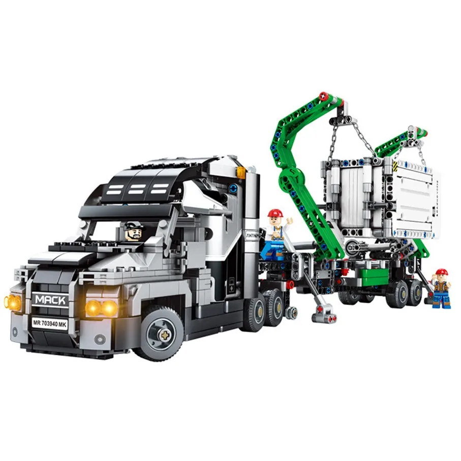 

1020CS Assemble Container Crane Truck Fit Model Building Blocks Educational Toys For Children Bricks