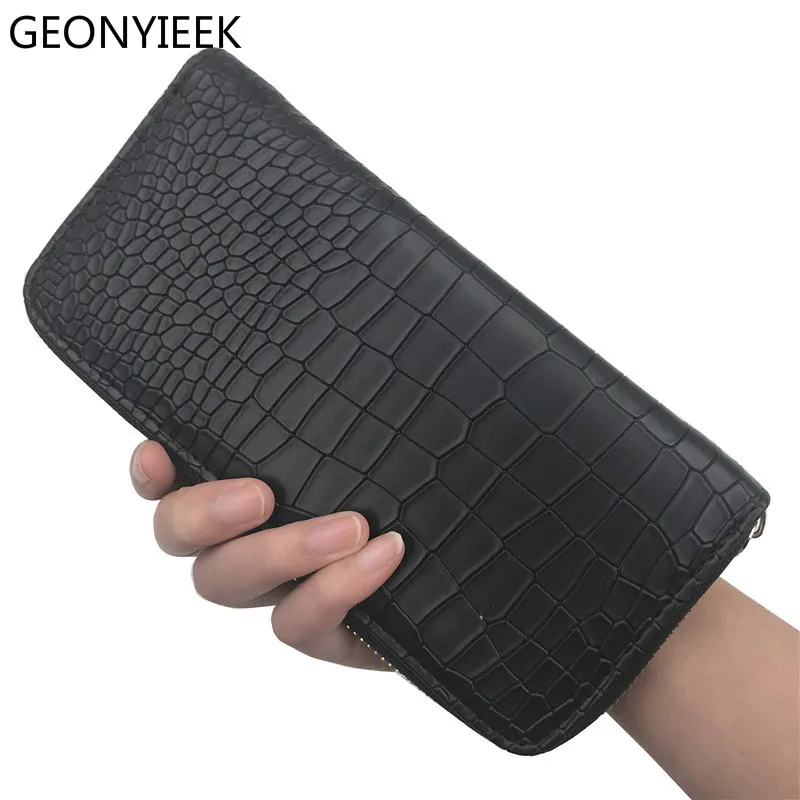 

New 2018 Women Purses Vintage Alligator Wallet Zipper Clutch Bag Fashion Designer Female Leather Wallets Famous Brand Purse