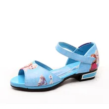 Disney Замороженные Эльза и сандалии Anna обувь для девочек новые летние принцессы с открытым носком мультфильм повседневные сандалии модны