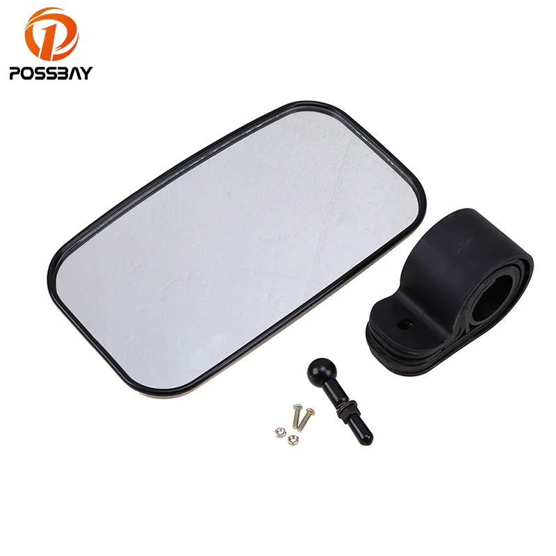POSSBAY Clear Glass Motorcycle Rear View Side Mirror Motocross Rearview