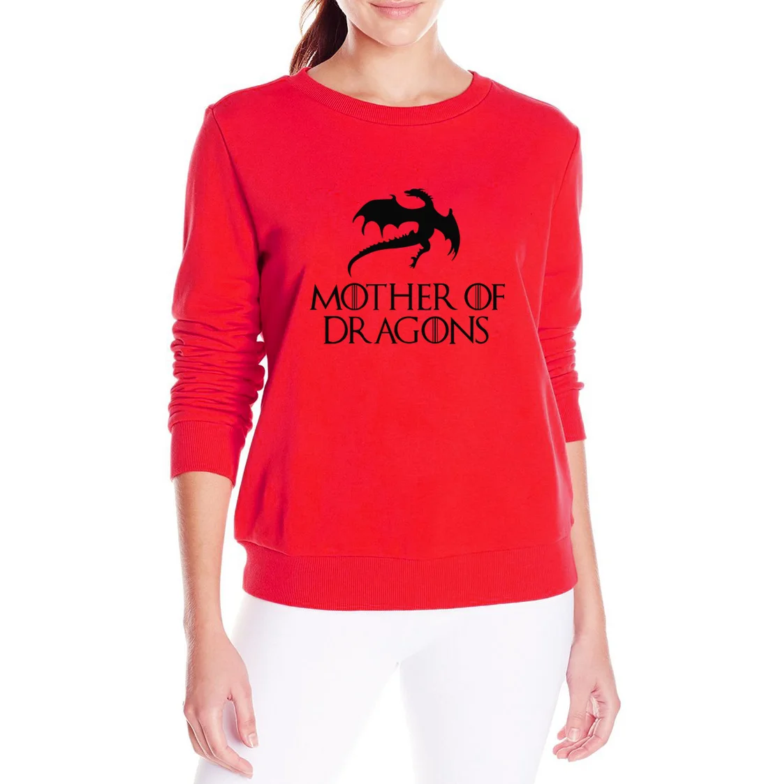 Толстовка с надписью «Mother Of Dragon» для женщин, осень, Харадзюку, костюмы для фитнеса, женские хип-хоп брендовые толстовки, kpop, топ, пуловер - Цвет: red1