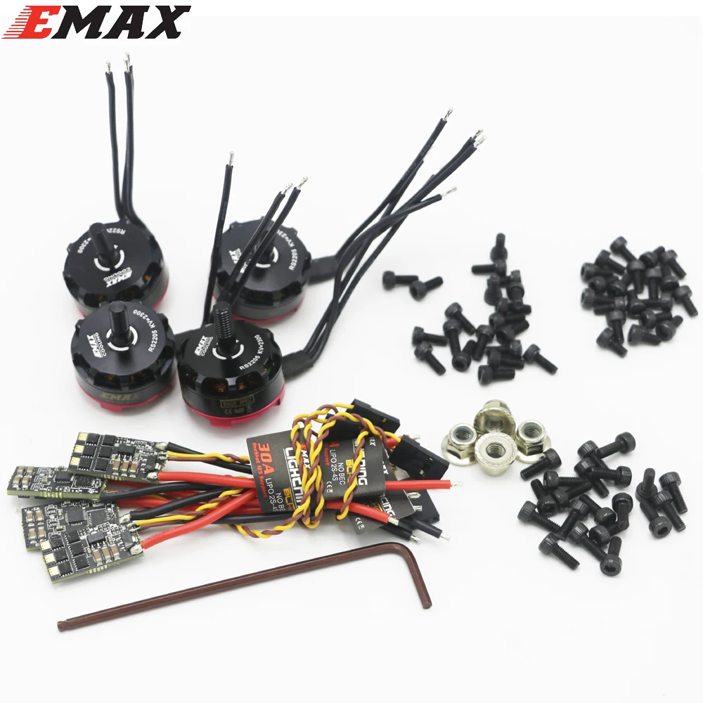 4 шт. EMAX RS2205 2300KV/2600KV бесщеточный двигатель CCW мотор+ Lightning 30A мини набор ESC для RC FPV Racer Drone Quadcopter