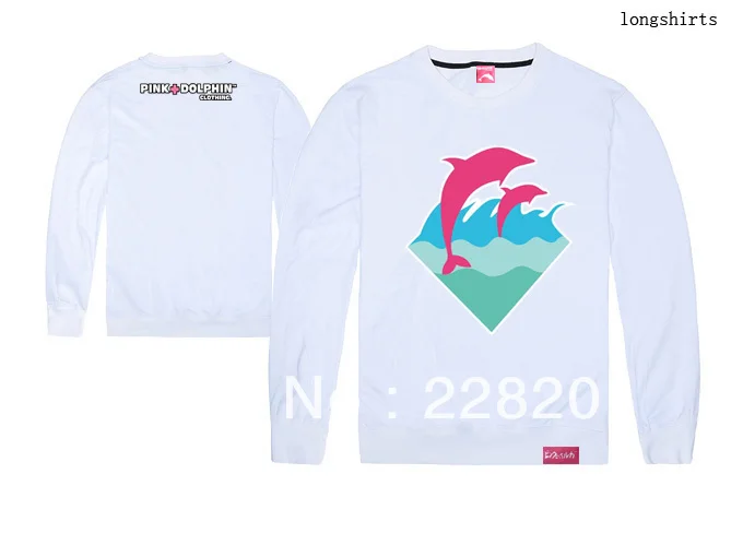 

pink dolphin autumn and winter hiphop long sleeve thin sweatshirts loose plus size xxl cotton 100% good quality o-neck regular