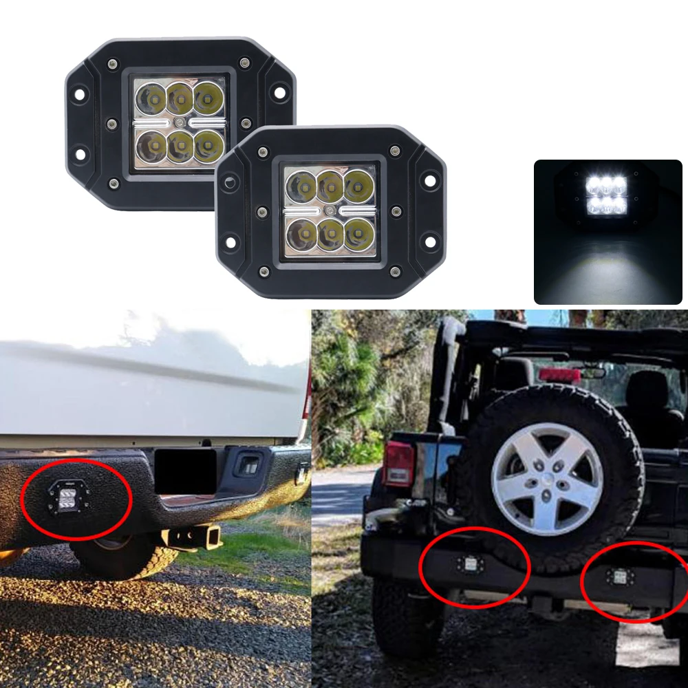 

5 inch 18W LED Work Light Flush Mount Spot Reverse Trailer Truck UTE 4" For Ford Jeep Off-Road ATV Truck Led Fog Lamp 12V 6000K