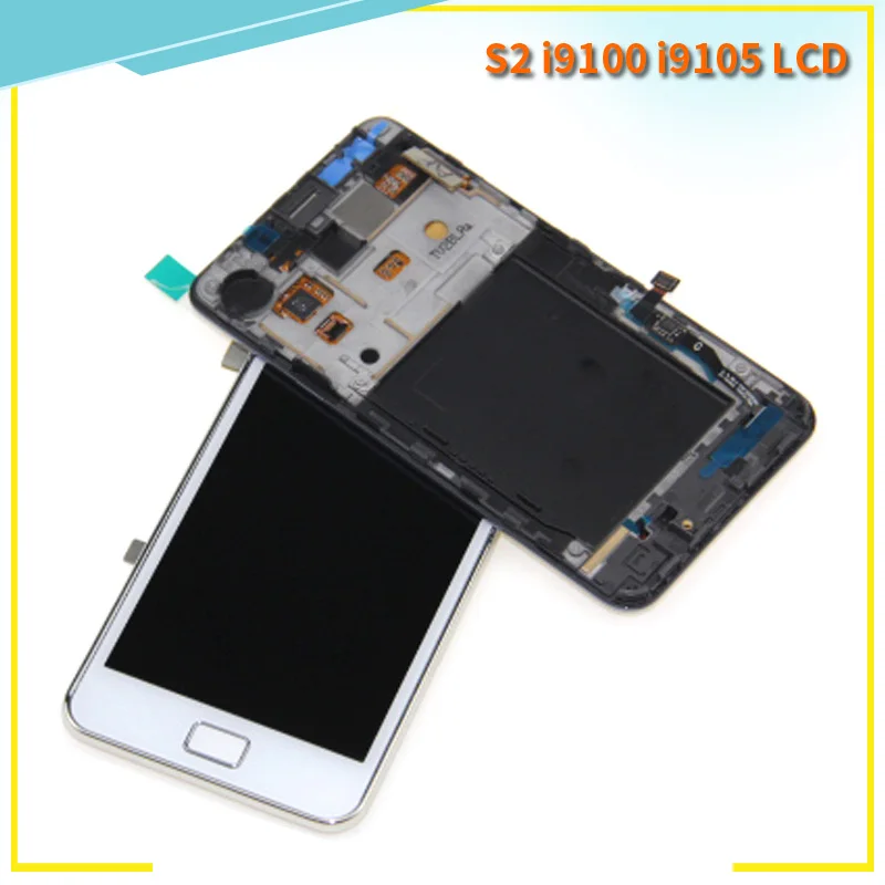 

100% tested Super AMOLED For Samsung S2 I9100 LCD Display For Samsung i9100 LCD Screen Touch Digitizer Assembly with frame