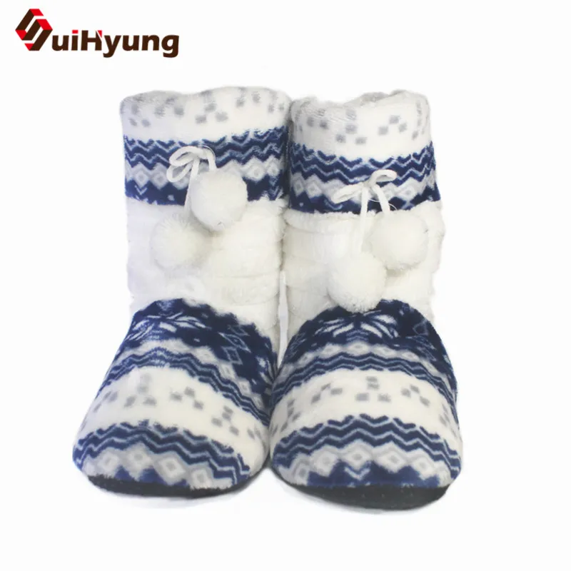 Suihyung/женская домашняя хлопковая обувь; Зимние теплые плюшевые тапочки; женские мягкие Нескользящие домашние тапочки из флока; Разноцветные слипоны