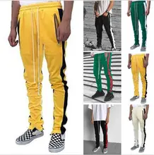 ZOGAA 019 Men Zipper Pocket Zip Track Pants Long Drawstring Sweatpants Side Striped Patchwork Casual Retro Trousers Man Pants ZOGAA 019 Men Zipper Pocket Zip Track Pants Long Drawstring Sweatpants Side Striped Patchwork Casual Retro Trousers Man Pants