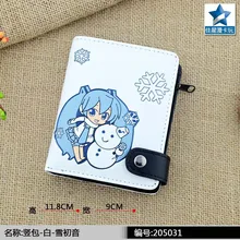 ACG Snow Miku PU белый нулевой кошелек/портмоне с внутренним карманом на молнии